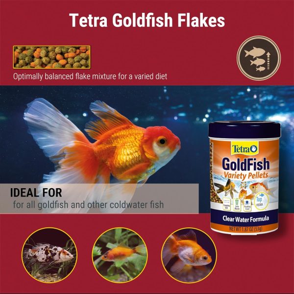 Tetra Goldfish Variety Pellets, Balanced Diet, 1.87 Ounce