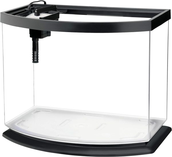 Aqueon LED MiniBow Small Aquarium Fish Tank Kit with SmartClean Technology, Black, 5 Gallon