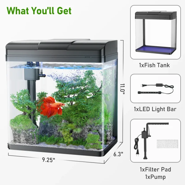 what you will get in the fish tank starter kits