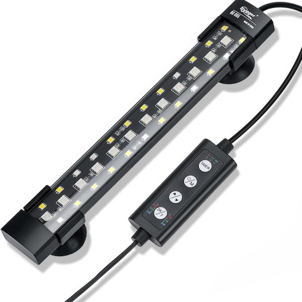 Hygger 24/7 Submersible Aquarium LED Light, 7 Colors, Adjustable Timer