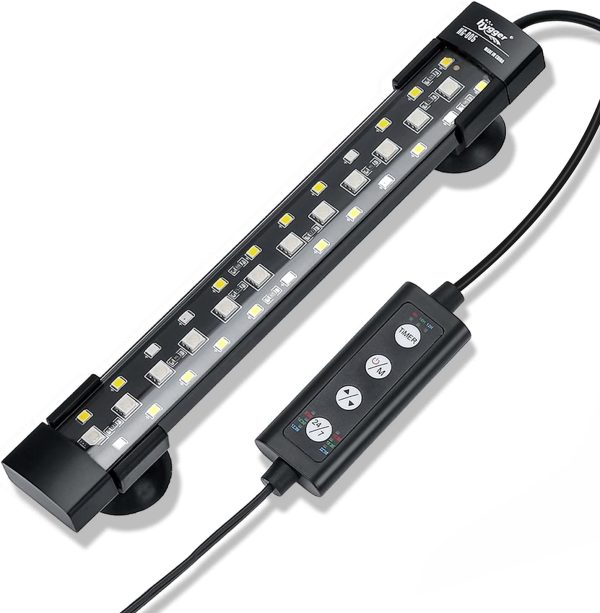Hygger 24/7 Submersible Aquarium LED Light, 7 Colors, Adjustable Timer