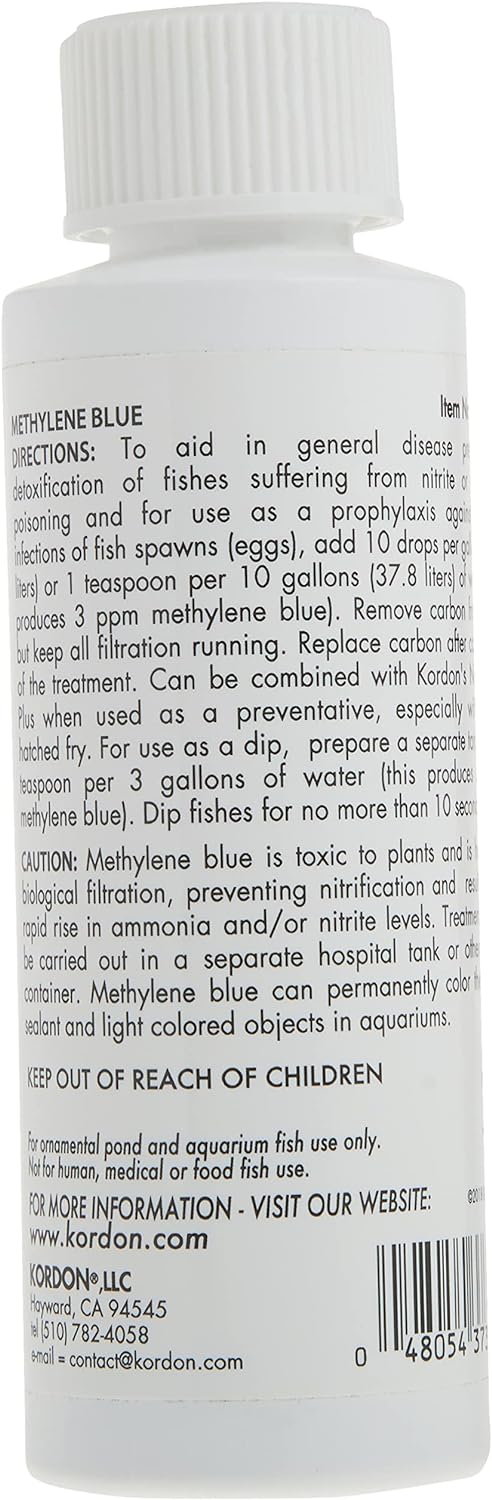 Kordon Methylene Blue 4 oz – Aquarium Fungal & Parasite Treatment for Fresh & Saltwater Fish