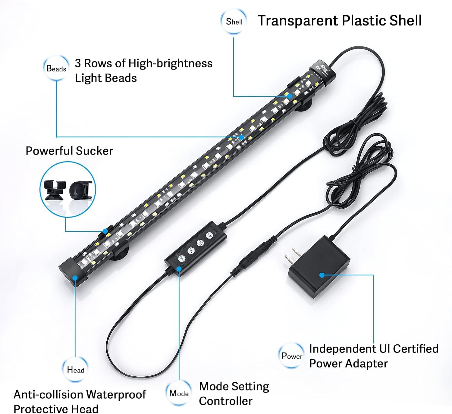 Hygger 24/7 Submersible Aquarium LED Light, 7 Colors, Adjustable Timer - Image 6