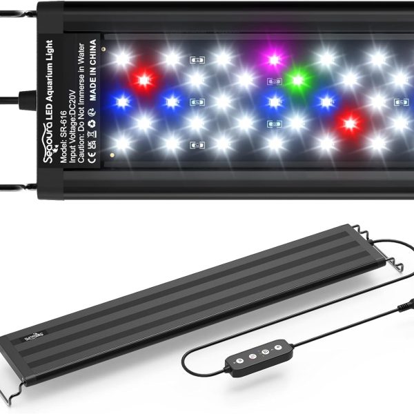 Full-Spectrum LED Aquarium Light for Plants with Timer & Auto On/Off