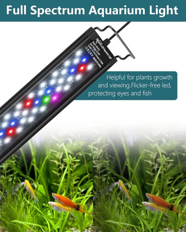 Full-Spectrum LED Aquarium Light for Plants with Timer & Auto On/Off