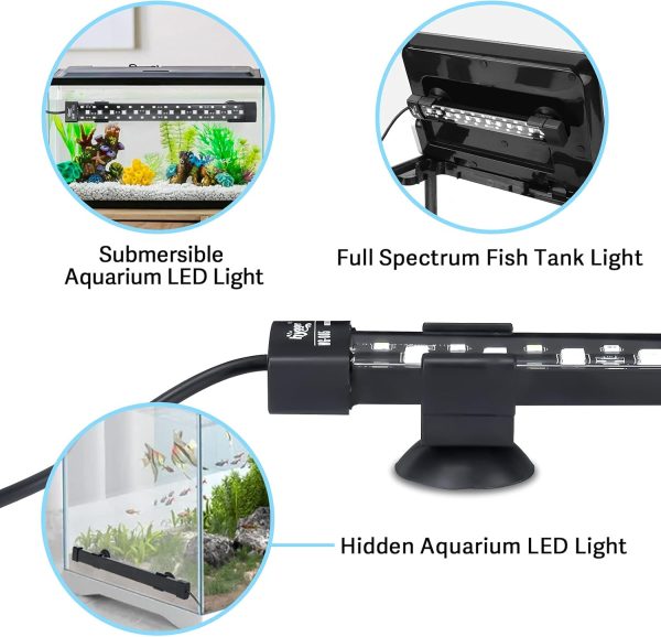 Hygger 24/7 Submersible Aquarium LED Light, 7 Colors, Adjustable Timer
