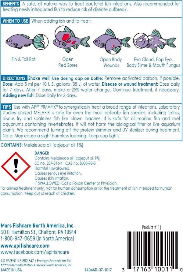 API MELAFIX Freshwater Fish Bacterial Infection Remedy & Wound Healer