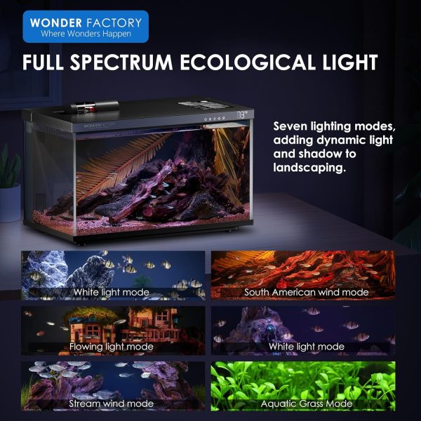 Smart Aquarium 5G Starter Kit: Self-Cleaning, 7-Color LED, Auto Feeder, APP Control