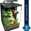 Marineland Portrait Glass LED Aquarium Kit, 5 Gallons, Hidden Filtration,Black