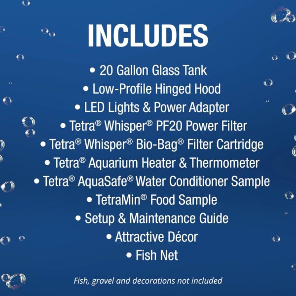 Tetra 20-Gallon Complete Glass Aquarium Kit w/ LED Light & Whisper Filter