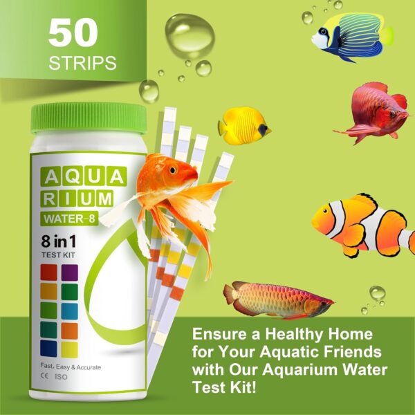 AAwipes 8-in-1 Aquarium Test Strips K02-50 for Fish Tank & Pond Water