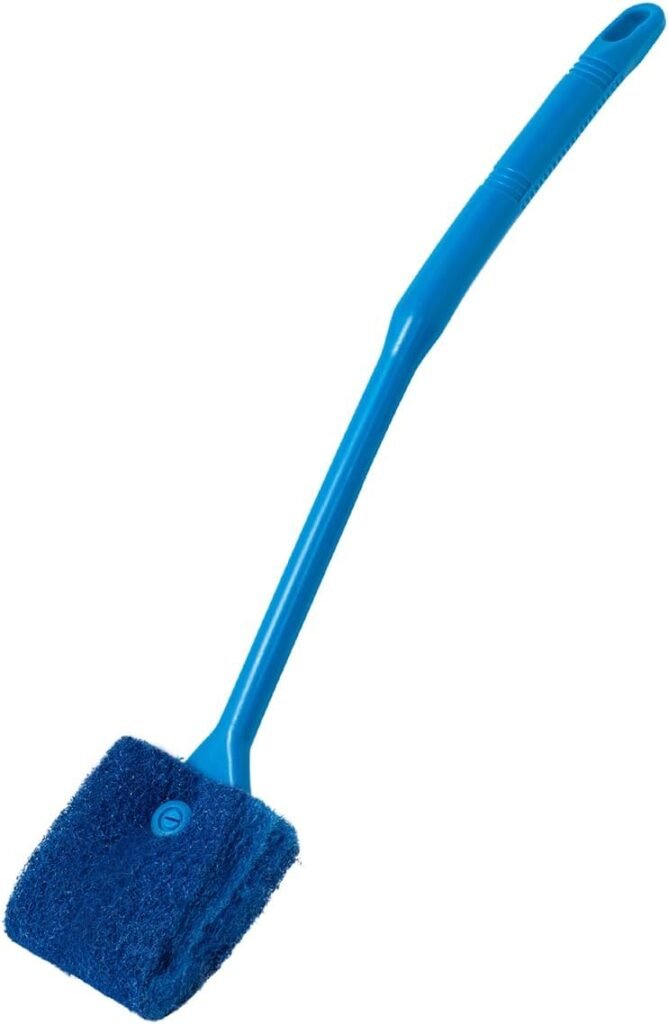 SLSON 15.4" Double-Sided Aquarium Algae Scraper – Long-Handle Sponge Brush