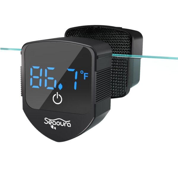 SEAOURA 2-in-1 Magnetic Aquarium Cleaner with Digital Thermometer