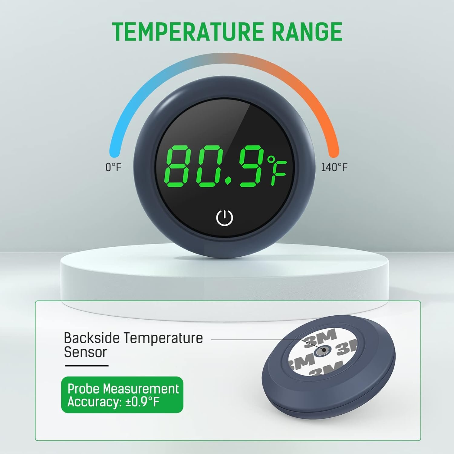 PAIZOO Digital Aquarium Thermometer with LED Touch Display, Wireless Stick-On Sensor - Image 3
