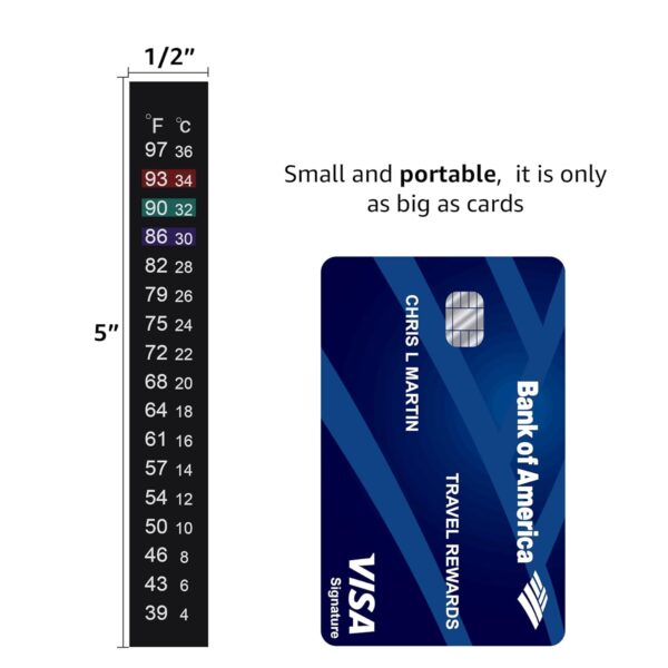 Brewing Thermometer Strip – 2-Pack Adhesive Aquarium & Kombucha Stick-On Thermometer