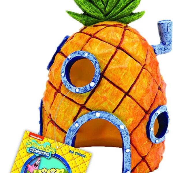 Penn-Plax SpongeBob Pineapple House – Medium Official Nickelodeon Aquarium Ornament