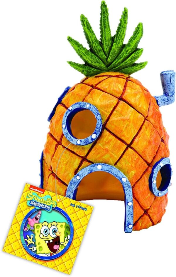 Penn-Plax SpongeBob Pineapple House – Medium Official Nickelodeon Aquarium Ornament