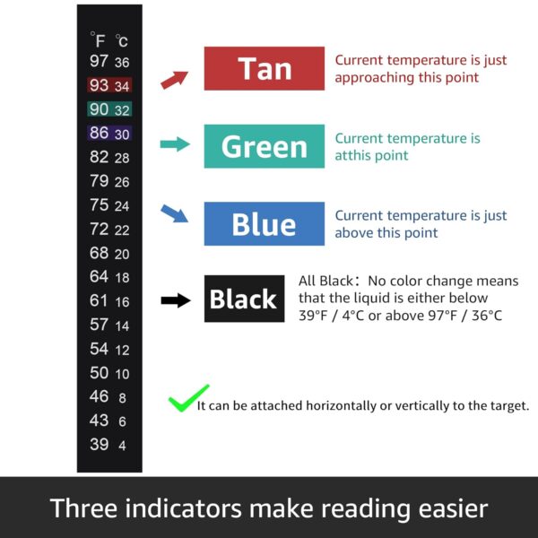 Brewing Thermometer Strip – 2-Pack Adhesive Aquarium & Kombucha Stick-On Thermometer