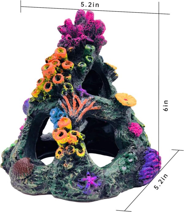 Vibrant Coral Reef Fish Tank Decorations - Safe Resin Mountain with Aquatic Plants