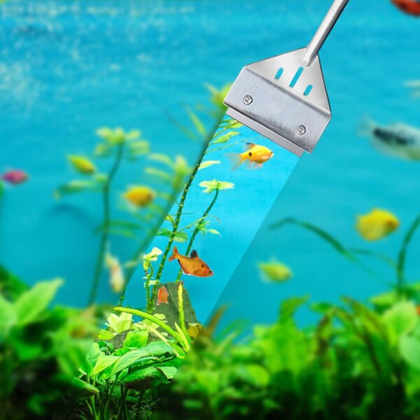 Kirecoo 25.6" Stainless-Steel Aquarium Algae Scraper for Fresh & Saltwater Tanks