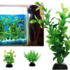 PietyPet 10-Pack Lifelike Green Plastic Aquarium Plants Instant Fresh/Saltwater Décor for 5–20 gal Tanks