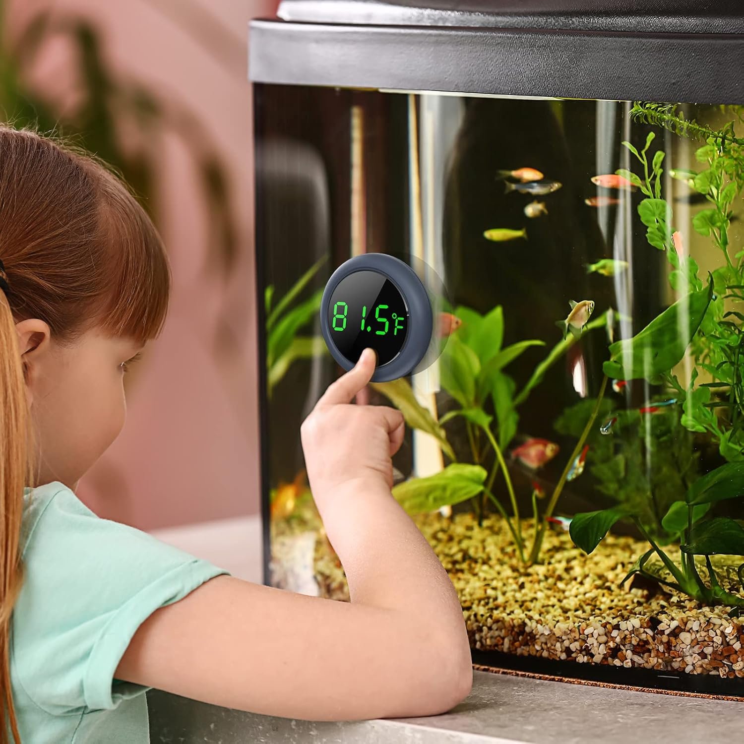 PAIZOO Digital Aquarium Thermometer with LED Touch Display, Wireless Stick-On Sensor - Image 2