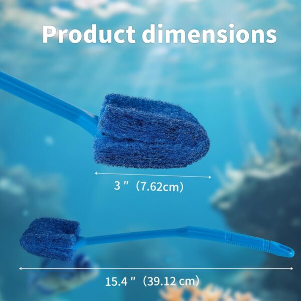 SLSON 15.4" Double-Sided Aquarium Algae Scraper – Long-Handle Sponge Brush