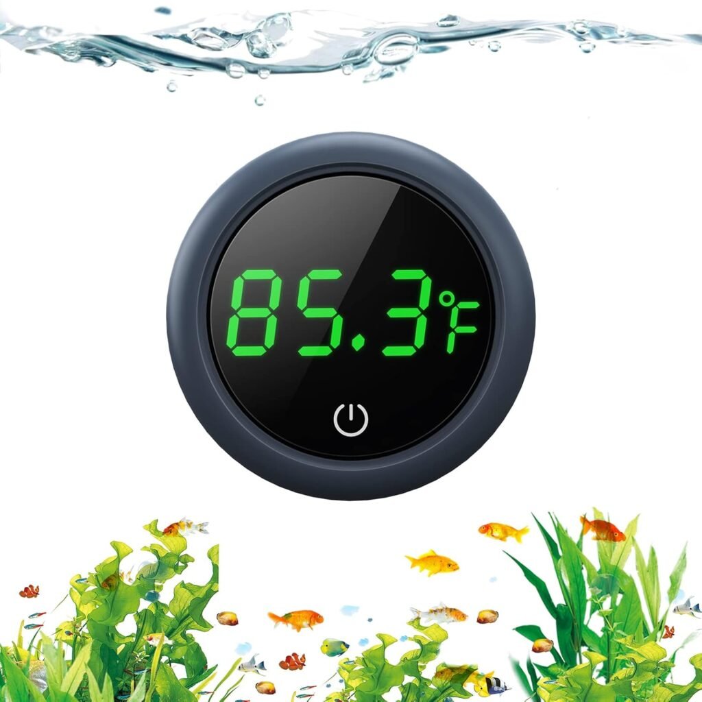 PAIZOO Digital Aquarium Thermometer with LED Touch Display, Wireless Stick-On Sensor