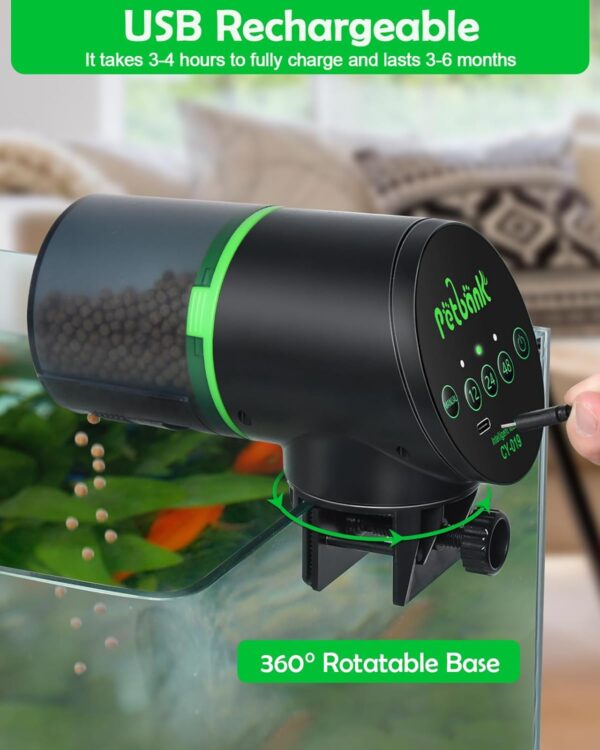 Automatic Fish Feeder 200 mL Capacity with Programmable Timer