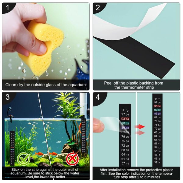 Brewing Thermometer Strip – 2-Pack Adhesive Aquarium & Kombucha Stick-On Thermometer