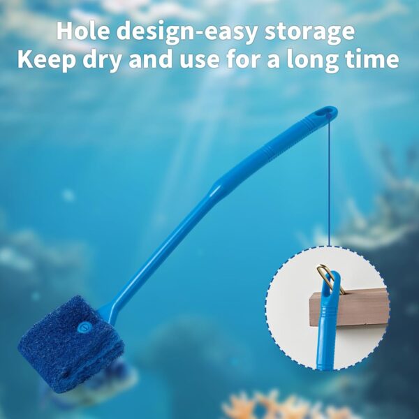 SLSON 15.4" Double-Sided Aquarium Algae Scraper – Long-Handle Sponge Brush