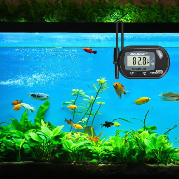AQUANEAT Digital Aquarium Thermometer, Large-LCD Fish Tank Temp Sensor