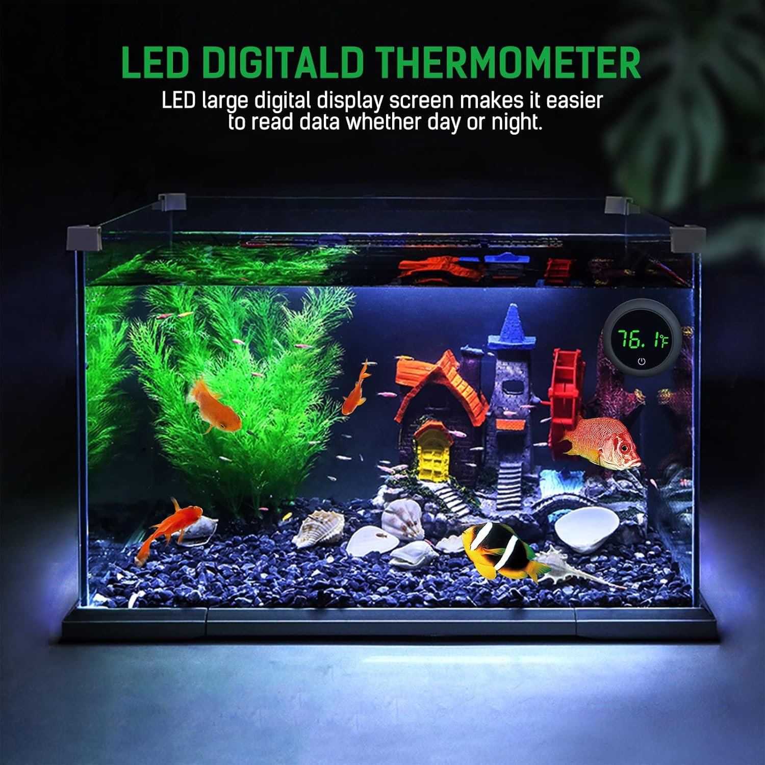 PAIZOO Digital Aquarium Thermometer with LED Touch Display, Wireless Stick-On Sensor - Image 5