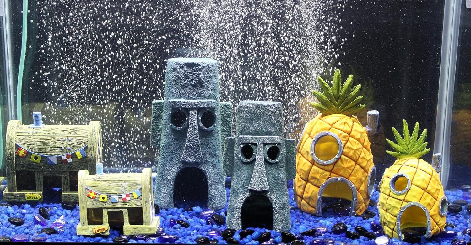 Penn-Plax SpongeBob Pineapple House – Medium Official Nickelodeon Aquarium Ornament - Image 4