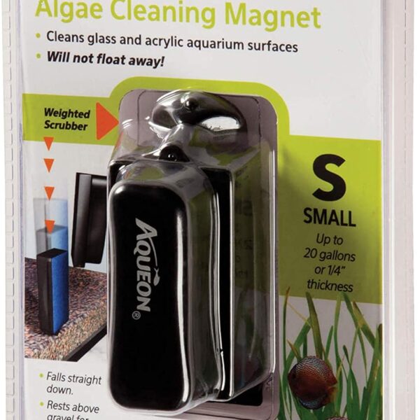 Aqueon Small Dual-Pad Algae Cleaning Magnet for Glass & Acrylic Aquariums – Black
