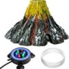 NICREW Aquarium Volcano Ornament Kit with Multi-Color LEDs