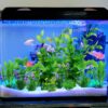 PietyPet 10-Pack Lifelike Green Plastic Aquarium Plants Instant Fresh/Saltwater Décor for 5–20 gal Tanks