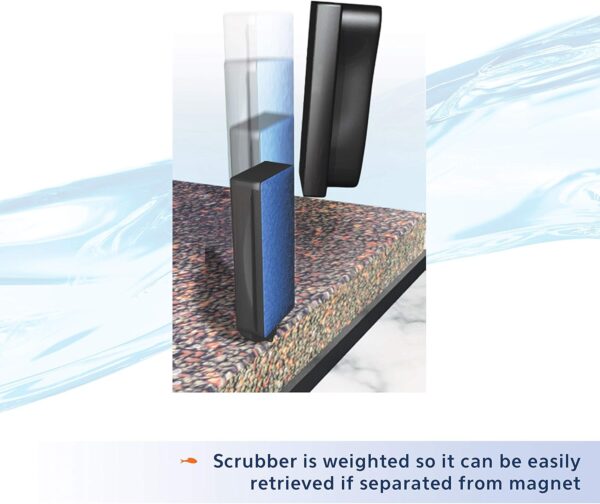 Aqueon Small Dual-Pad Algae Cleaning Magnet for Glass & Acrylic Aquariums – Black