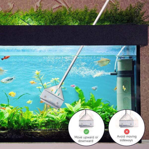 Kirecoo 25.6" Stainless-Steel Aquarium Algae Scraper for Fresh & Saltwater Tanks