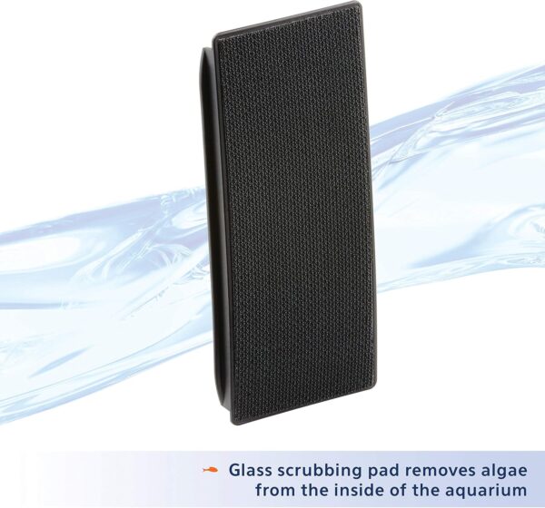 Aqueon Small Dual-Pad Algae Cleaning Magnet for Glass & Acrylic Aquariums – Black