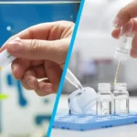 visually comparing two methods of testing a fish tank's nitrate levels test strip or liquid test kit