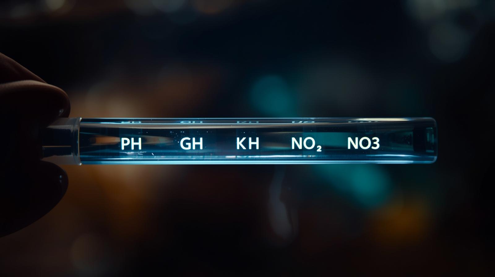 quarium test strip pH, GH, KH, NO₂, and NO₃