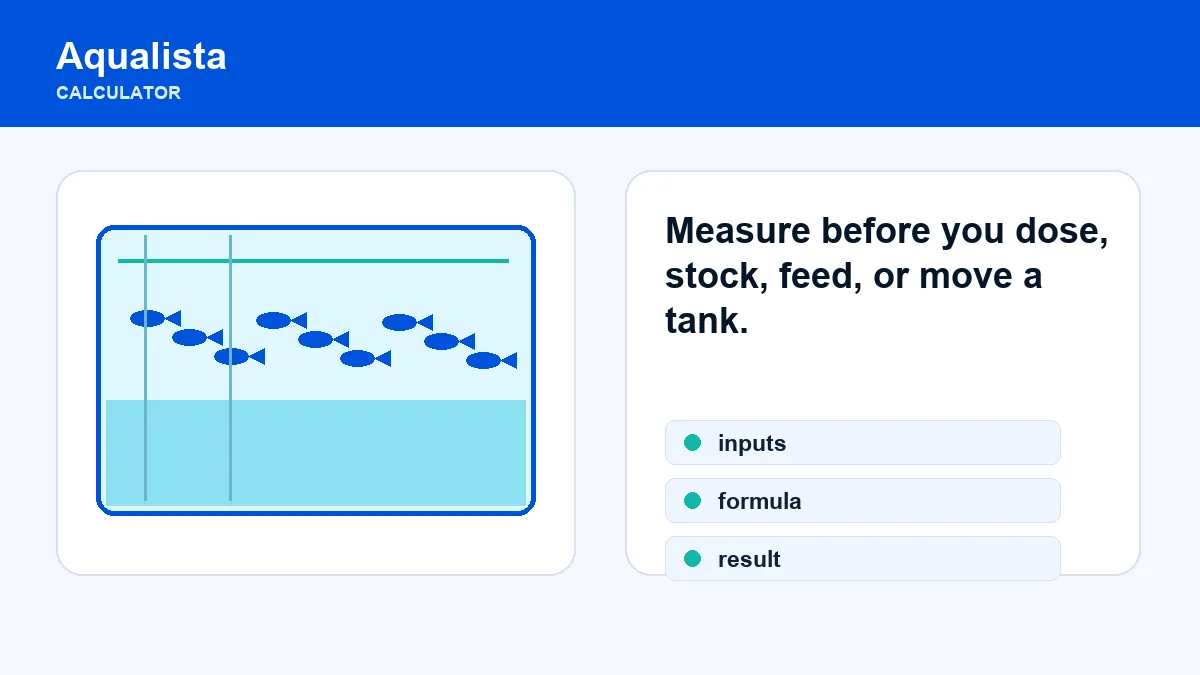 Aquarium Calculators and Tools Hub: Volume, Stocking, Water Change, and More